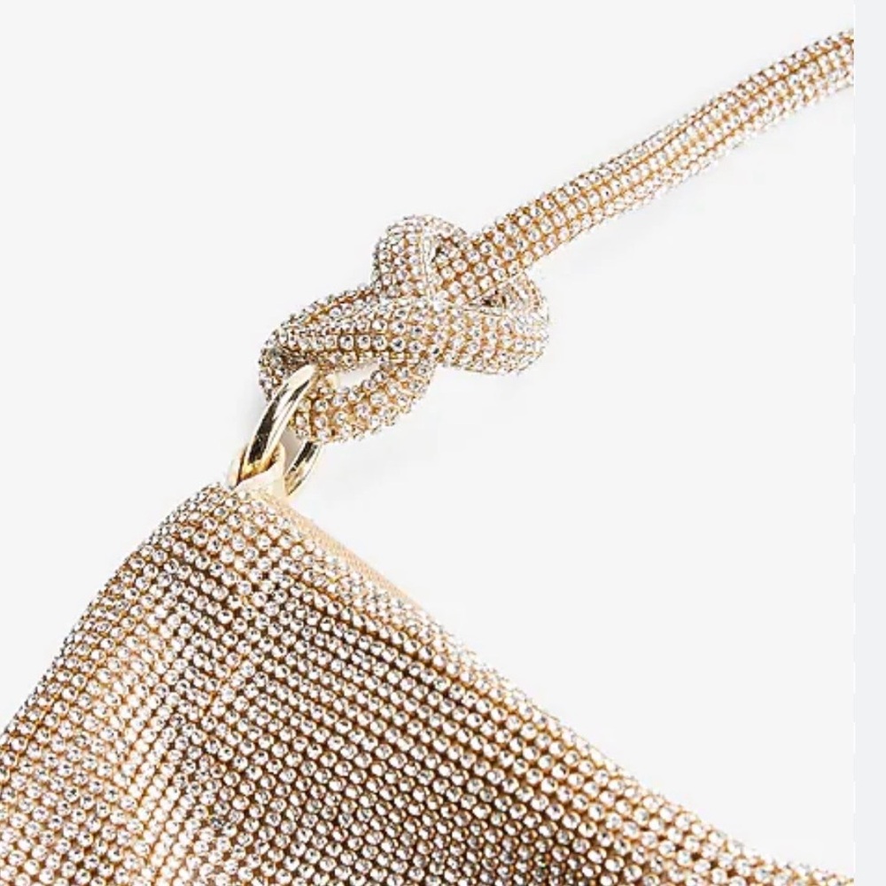 Express Metallic gold knot slouchy Shoulder Bag - Picture 2 of 9
